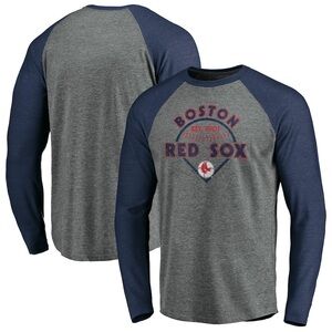 Fanatics Boston Red Sox Gray and Navy Long Sleeve Tee XLG